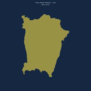 Malezya Boğazı 'ndaki Pulau Penang' ın şekli.