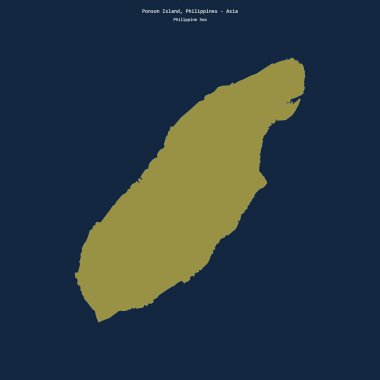 Shape of Ponson Island in the Philippine Sea, belonging to Philippines clipart