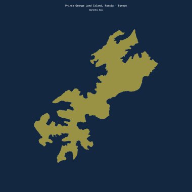Barents Denizi 'ndeki Prens George Adası' nın şekli, Rusya 'ya ait.