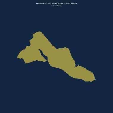 Alaska Körfezi 'ndeki Ahududu Adası' nın şekli, Amerika Birleşik Devletleri 'ne ait.