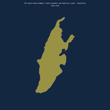 Hint Okyanusu 'ndaki Ile Saint-Lanne Gramont' un şekli, Güney ve Antarktika topraklarına ait.
