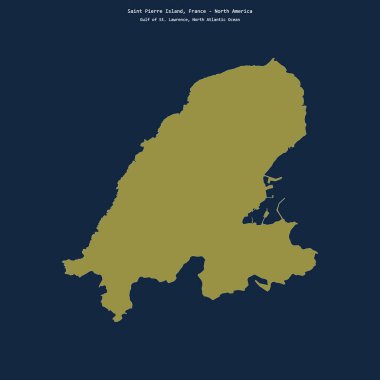 St. Lawrence Körfezi 'ndeki Saint Pierre Adası' nın şekli, Fransa 'ya ait.
