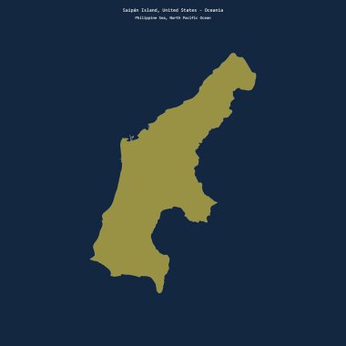 Filipin Denizi 'ndeki Saipan Adası' nın şekli, Birleşik Devletler 'e ait.