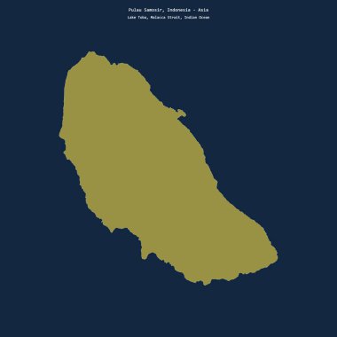 Shape of Pulau Samosir in the Lake Toba, belonging to Indonesia clipart