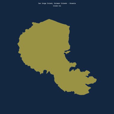 Solomon Adalarına ait Solomon Denizi 'ndeki San Jorge Adası' nın şekli.