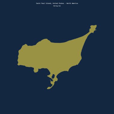 Bering Denizi 'ndeki Saint Paul Adası' nın şekli, Birleşik Devletler 'e ait.