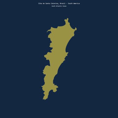 Brezilya 'ya ait Güney Atlantik Okyanusu' ndaki Ilha de Santa Catarina 'nın şekli