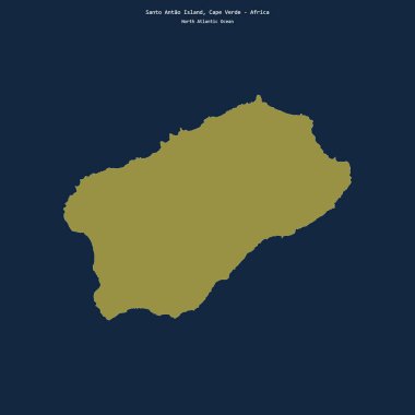 Kuzey Atlantik Okyanusu 'ndaki Santo Antao Adası' nın şekli, Cape Verde 'ye ait.
