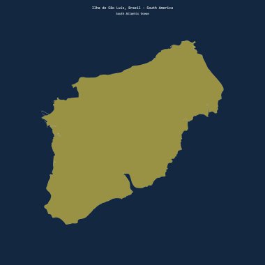 Brezilya 'ya ait Güney Atlantik Okyanusu' ndaki Ilha de Sao Luis 'in şekli.
