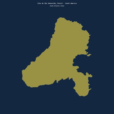 Brezilya 'ya ait Güney Atlantik Okyanusu' ndaki Ilha de Sao Sebastiao 'nun şekli.