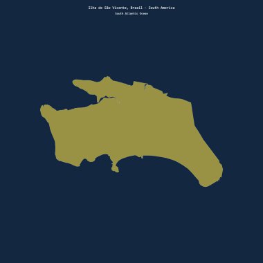 Brezilya 'ya ait Güney Atlantik Okyanusu' ndaki Ilha de Sao Vicente 'nin şekli.