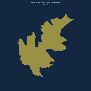 Bering Denizi 'ndeki Sedanka Adası' nın şekli, Birleşik Devletler 'e ait.