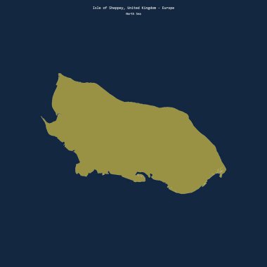 Kuzey Denizi 'ndeki Sheppey Adası şekli, Birleşik Krallık' a ait.