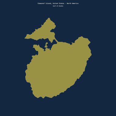 Alaska Körfezi 'ndeki Simeonof Adası şekli, Amerika Birleşik Devletleri' ne ait.