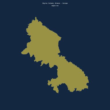 Yunanistan 'a ait Ege Denizi' ndeki Skyros Adası 'nın şekli