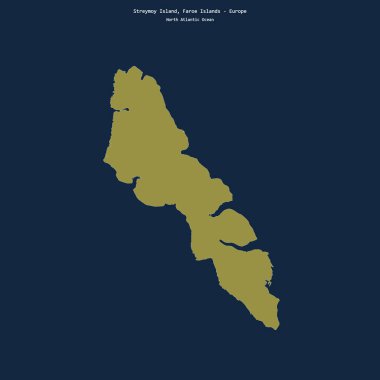 Faroe Adalarına ait Kuzey Atlantik Okyanusu 'ndaki Streymoy Adası' nın şekli