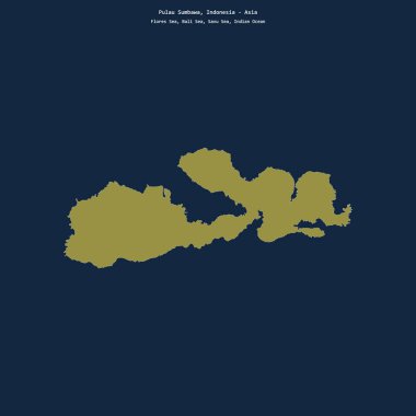 Endonezya 'ya ait Bali Denizi' ndeki Pulau Sumbawa 'nın şekli