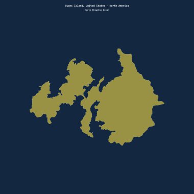 Amerika Birleşik Devletleri 'ne ait Kuzey Atlantik Okyanusu' ndaki Kuğu Adası 'nın şekli.