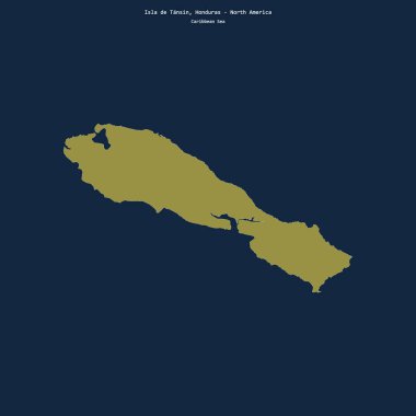 Honduras 'a ait Karayip Denizi' ndeki Tansin Adası 'nın şekli.