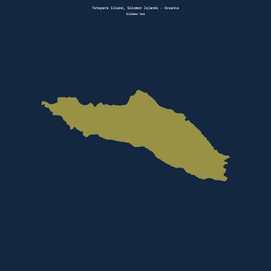 Solomon Adalarına ait Solomon Denizi 'ndeki Tetepare Adası' nın şekli.
