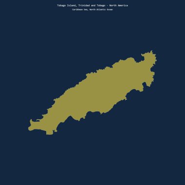 Karayip Denizi 'ndeki Tobago Adası' nın şekli Trinidad ve Tobago 'ya ait.