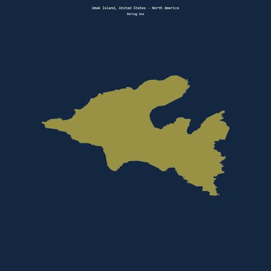 Bering Denizi 'ndeki Umak Adası' nın şekli, Birleşik Devletler 'e ait.