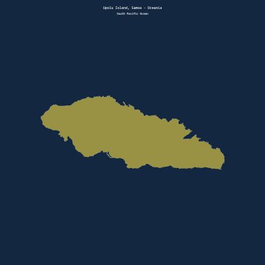 Shape of Upolu Island in the South Pacific Ocean, belonging to Samoa clipart