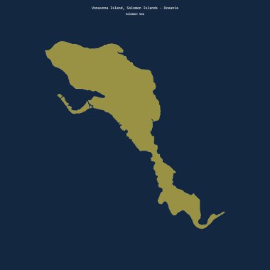 Solomon Adalarına ait Solomon Denizi 'ndeki Vonavona Adası' nın şekli.