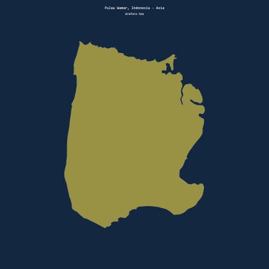 Endonezya 'ya ait Arafura Denizi' ndeki Pulau Wamar 'ın şekli
