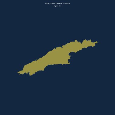 Yunanistan 'a ait Ege Denizi' ndeki Ydra Adası 'nın şekli
