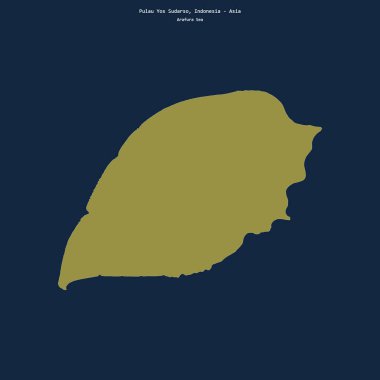 Endonezya 'ya ait Arafura Denizi' ndeki Pulau Yos Sudarso 'nun şekli