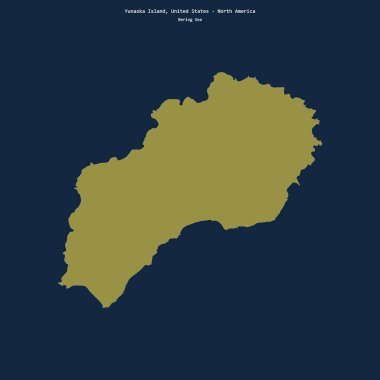 Bering Denizi 'ndeki Yunaska Adası' nın şekli, ABD 'ye ait.