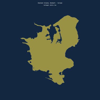 Shape of Zealand Island in the Kattegat, belonging to Denmark clipart