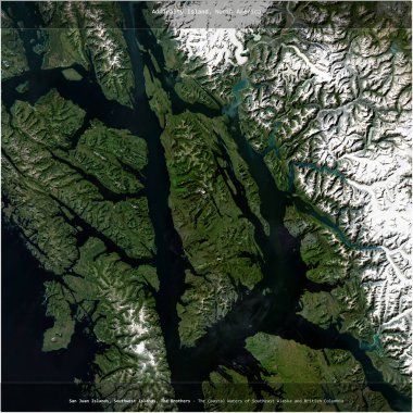 Güneydoğu Alaska ve Britanya Kolumbiyası 'nın Sahil Suları' ndaki Amirallik Adası, 14 Eylül 2020 'de çekilen bir uydu görüntüsünün karesini aldı.
