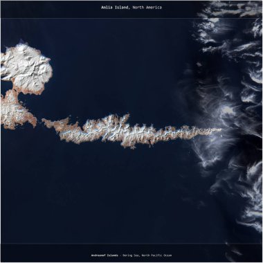 Bering Denizi 'ndeki Amlia Adası, 18 Ocak 2024' te çekilen uydu görüntüsü ile karesini aldı.