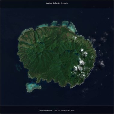 Vanuatu 'ya ait Mercan Denizi' ndeki Anatom Adası, 15 Haziran 2018 'de çekilmiş bir uydu görüntüsüyle karesini aldı.