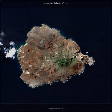 Saint Helena, Ascension ve Tristan da Cunha 'ya ait olan Güney Atlantik Okyanusu' ndaki Ascension Adası 28 Temmuz 2018 'de çekilmiş bir uydu görüntüsüyle karesini aldı.