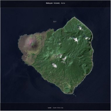 Babuyan Island in the South China Sea, belonging to Philippines, cropped to square on a satellite image taken in March 28, 2021 clipart