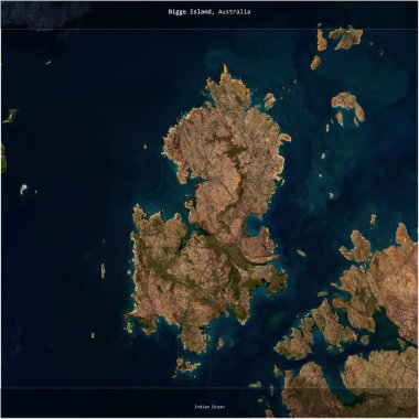 Bigge Island in the Indian Ocean, belonging to Australia, cropped to square on a satellite image taken in August 13, 2023 clipart