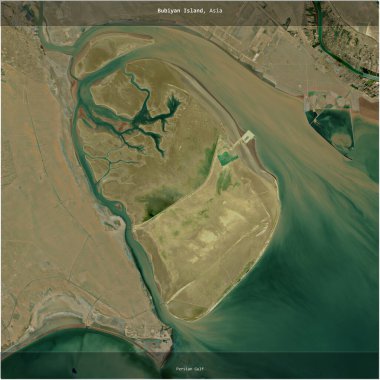 İran Körfezi 'ndeki Bubiyan Adası, Kuveyt' e ait, 11 Şubat 2023 'te çekilmiş bir uydu görüntüsünün karesini aldı.