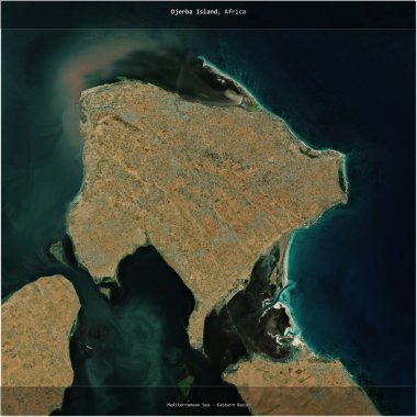 Akdeniz 'deki Djerba Adası - Tunus' a ait Doğu Havzası, 21 Kasım 2023 'te çekilen bir uydu görüntüsünün karesini aldı.