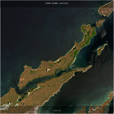 Avustralya 'ya ait Arafura Denizi' ndeki Elcho Adası, 25 Ekim 2023 'te çekilen bir uydu görüntüsünün karesini aldı.