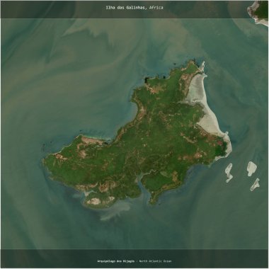 Kuzey Atlantik Okyanusu 'nda, Gine-Bissau' ya ait Ilha das Galinhas, 8 Haziran 2023 'te bir uydu görüntüsünün karesini aldı.