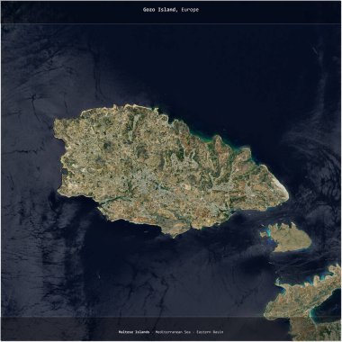 Akdeniz 'deki Gozo Adası - Malta' ya ait Doğu Havzası, 21 Şubat 2023 'te çekilen bir uydu görüntüsünün karesini aldı.