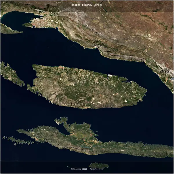 Hırvatistan 'a ait Adriyatik Denizi' ndeki Brazza Adası, 23 Mart 2023 'te çekilen uydu görüntüsünün karesini aldı.