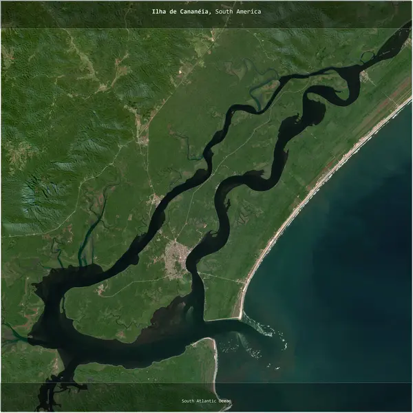 Brezilya 'ya ait Güney Atlantik Okyanusu' ndaki Ilha de Cananeia, 7 Ağustos 2023 'te çekilmiş bir uydu görüntüsünün karesini aldı.