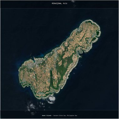 Japonya 'ya ait Filipin Denizi' ndeki Kikaijima, 18 Ekim 2023 'te çekilmiş bir uydu görüntüsünün karesini aldı.