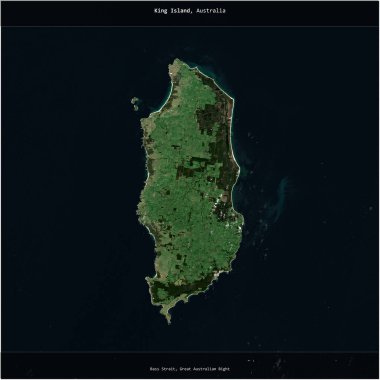 King Island in the Bass Strait, belonging to Australia, cropped to square on a satellite image taken in October 2, 2023 clipart