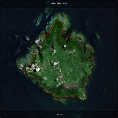 Endonezya 'ya ait Java Denizi' ndeki Pulau Liat, 29 Mart 2024 'te çekilmiş bir uydu görüntüsünün karesini aldı.