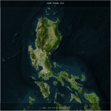 Luzon Island in the Philippine Sea, belonging to Philippines, cropped to square on a satellite image taken in April 11, 2020 clipart